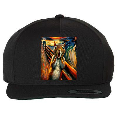 Expressionist Scream Squirrel Lovers Artistic Squirrel Wool Snapback Cap