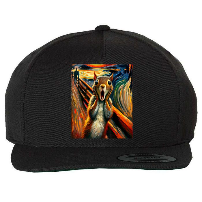 Expressionist Scream Squirrel Lovers Artistic Squirrel Wool Snapback Cap
