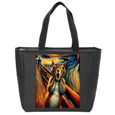 Expressionist Scream Squirrel Lovers Artistic Squirrel Zip Tote Bag