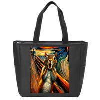 Expressionist Scream Squirrel Lovers Artistic Squirrel Zip Tote Bag
