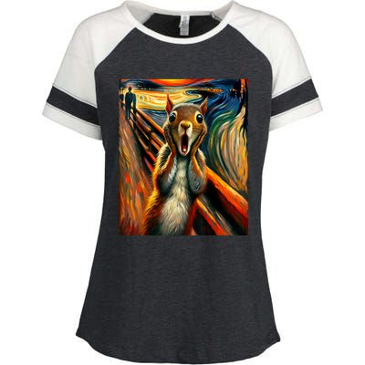 Expressionist Scream Squirrel Lovers Artistic Squirrel Enza Ladies Jersey Colorblock Tee