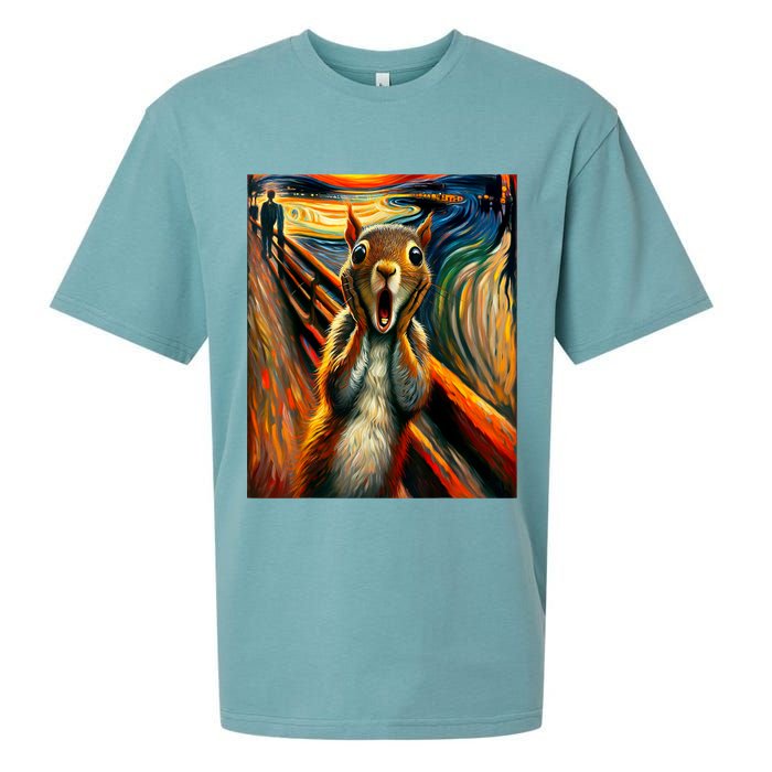 Expressionist Scream Squirrel Lovers Artistic Squirrel Sueded Cloud Jersey T-Shirt