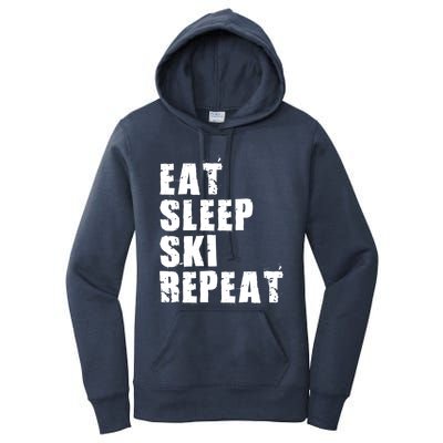 Eat Sleep Ski Repeat Motivational Gift Ace058c Meaningful Gift Women's Pullover Hoodie