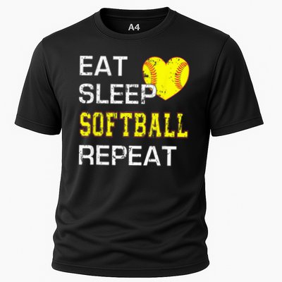 Eat Sleep Softball Repeat Funny Softbal Performance Shirt