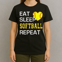 Eat Sleep Softball Repeat Funny Softbal T-Shirt