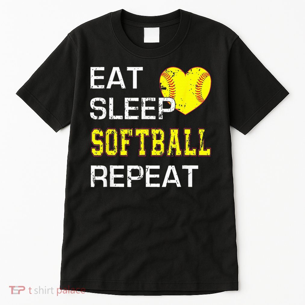 Eat Sleep Softball Repeat Funny Softbal Tall T-Shirt