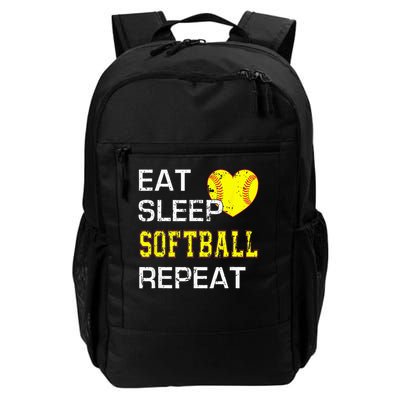 Eat Sleep Softball Repeat Funny Softbal Backpack