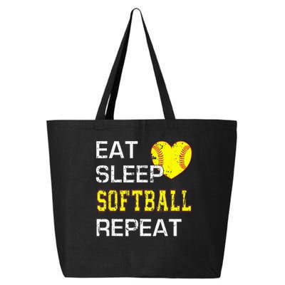 Eat Sleep Softball Repeat Funny Softbal 25L Jumbo Tote