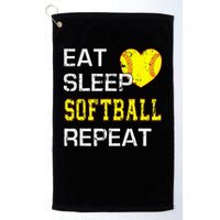 Eat Sleep Softball Repeat Funny Softbal Golf Towel