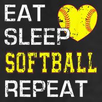 Eat Sleep Softball Repeat Funny Softbal Golf Towel