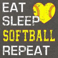 Eat Sleep Softball Repeat Funny Softbal Cotton Canvas Backpack