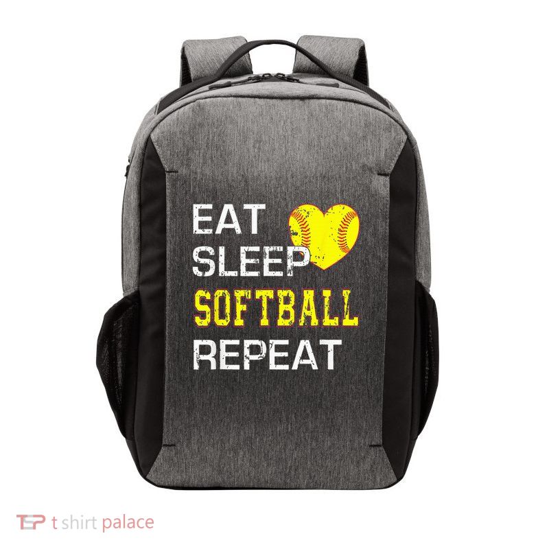 Eat Sleep Softball Repeat Funny Softbal Vector Backpack