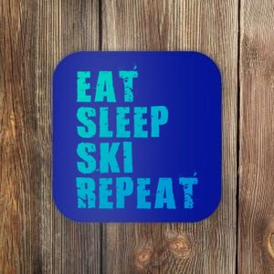 Eat Sleep Ski Repeat Motivational Gift Ace058c Meaningful Gift Coaster