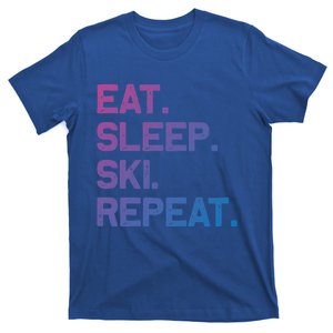 Eat Sleep Ski Repeagift Funny Skiing Gift T-Shirt