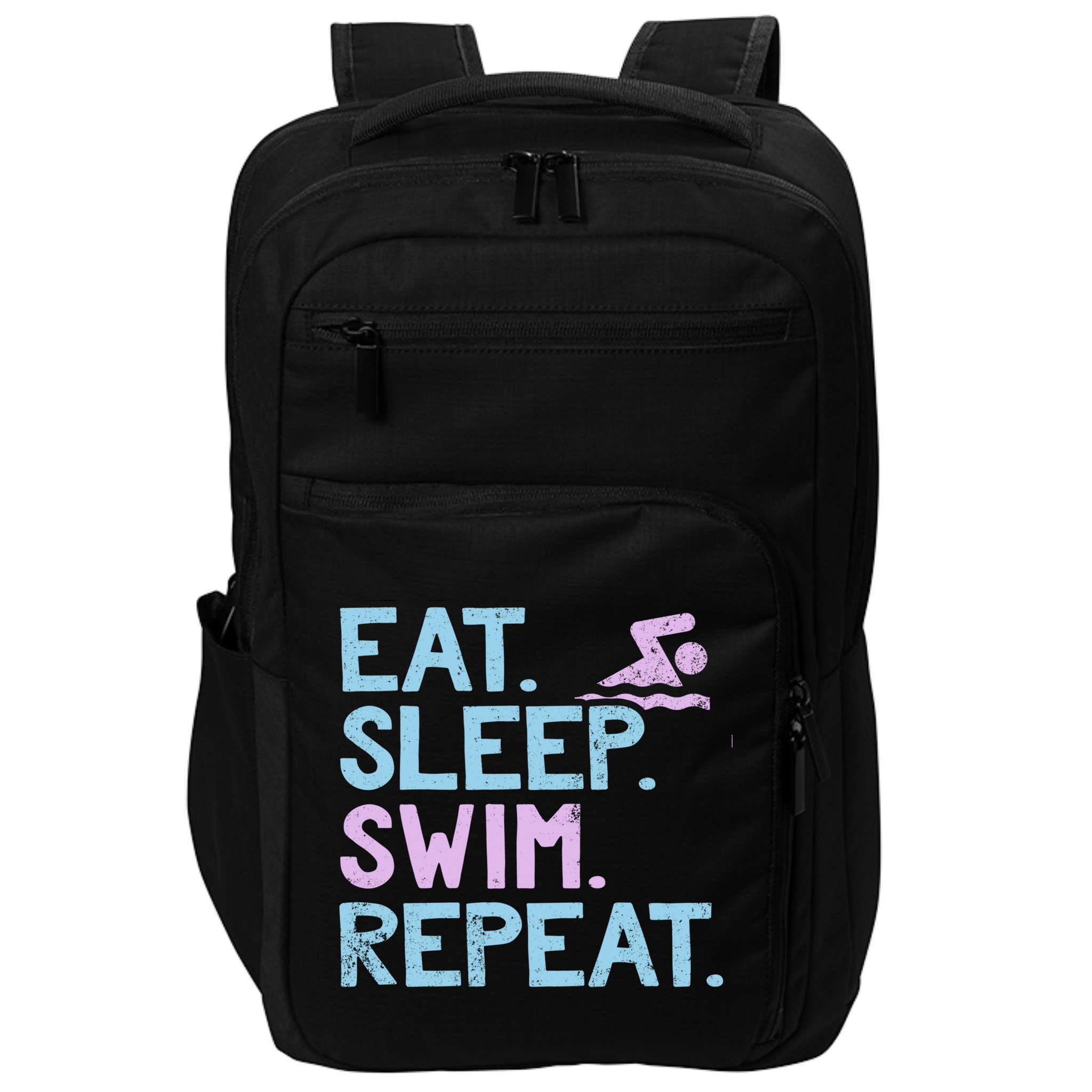 Eat Sleep Swim Repeat Swimmer Gift Impact Tech Backpack
