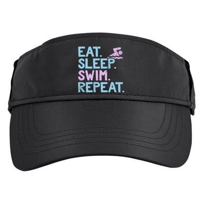 Eat Sleep Swim Repeat Swimmer Gift Adult Drive Performance Visor
