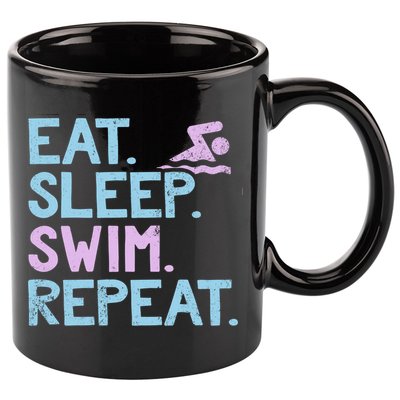Eat Sleep Swim Repeat Swimmer Gift 11oz C Handle Ceramic Mug