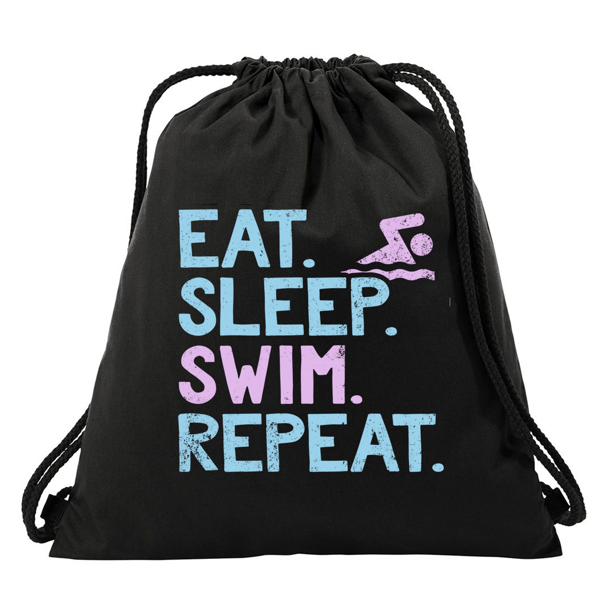 Eat Sleep Swim Repeat Swimmer Gift Drawstring Bag