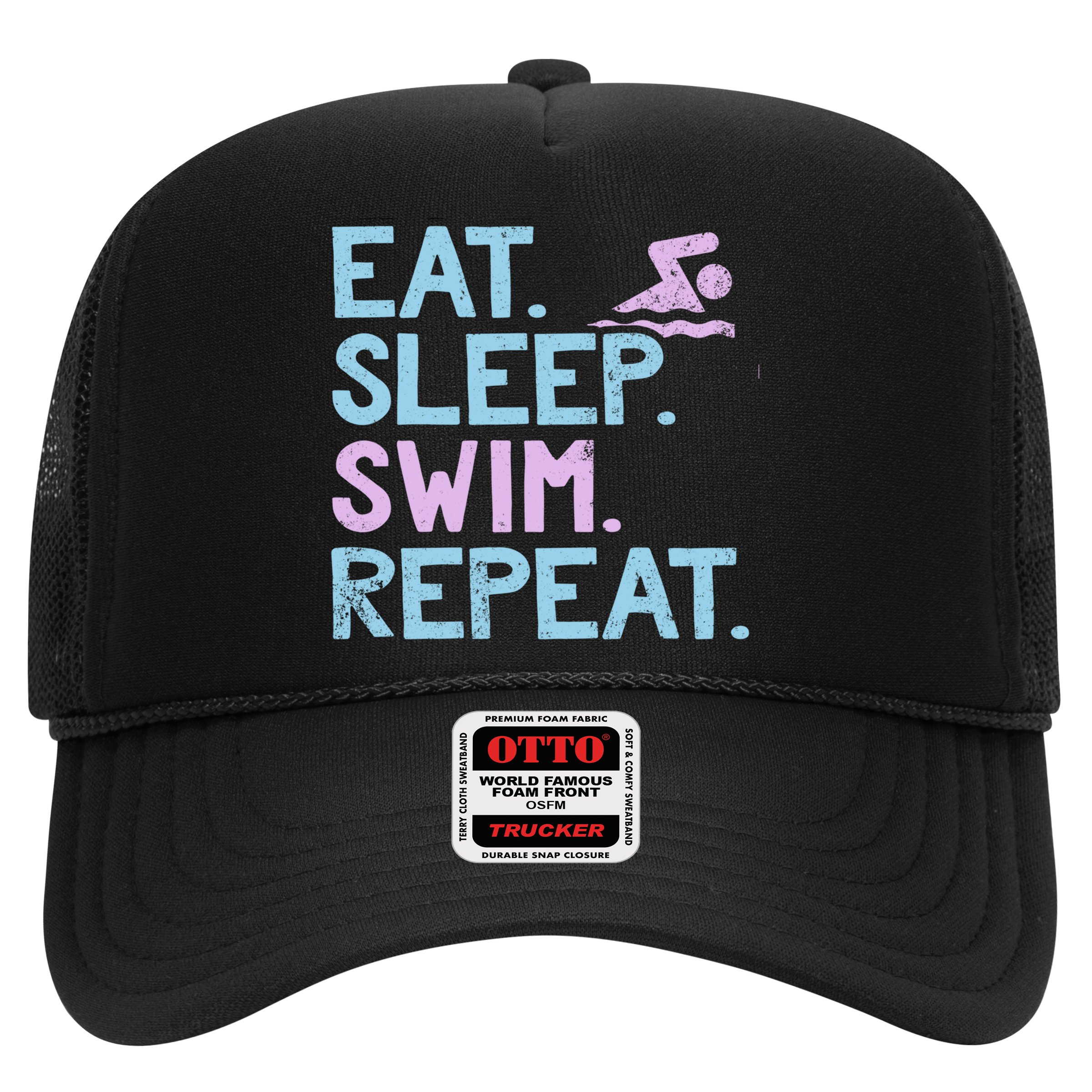 Eat Sleep Swim Repeat Swimmer Gift Hat