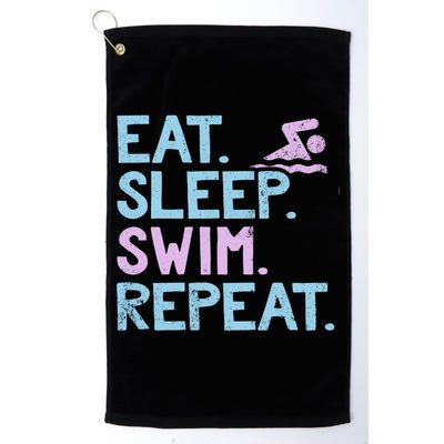 Eat Sleep Swim Repeat Swimmer Gift Golf Towel
