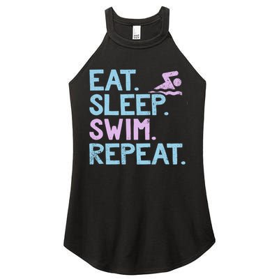 Eat Sleep Swim Repeat Swimmer Gift Women's Perfect Tri Rocker Tank