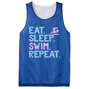 Eat Sleep Swim Repeat Swimmer Gift Mesh Reversible Basketball Jersey Tank