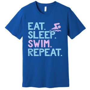 Eat Sleep Swim Repeat Swimmer Gift Premium T-Shirt