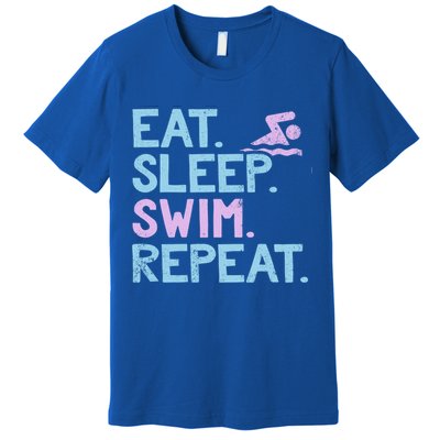 Eat Sleep Swim Repeat Swimmer Gift Premium T-Shirt