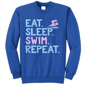 Eat Sleep Swim Repeat Swimmer Gift Tall Sweatshirt