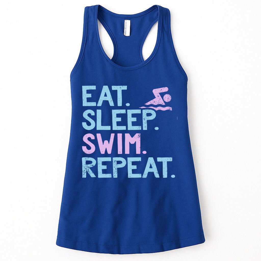 Eat Sleep Swim Repeat Swimmer Gift Womens Tank Top