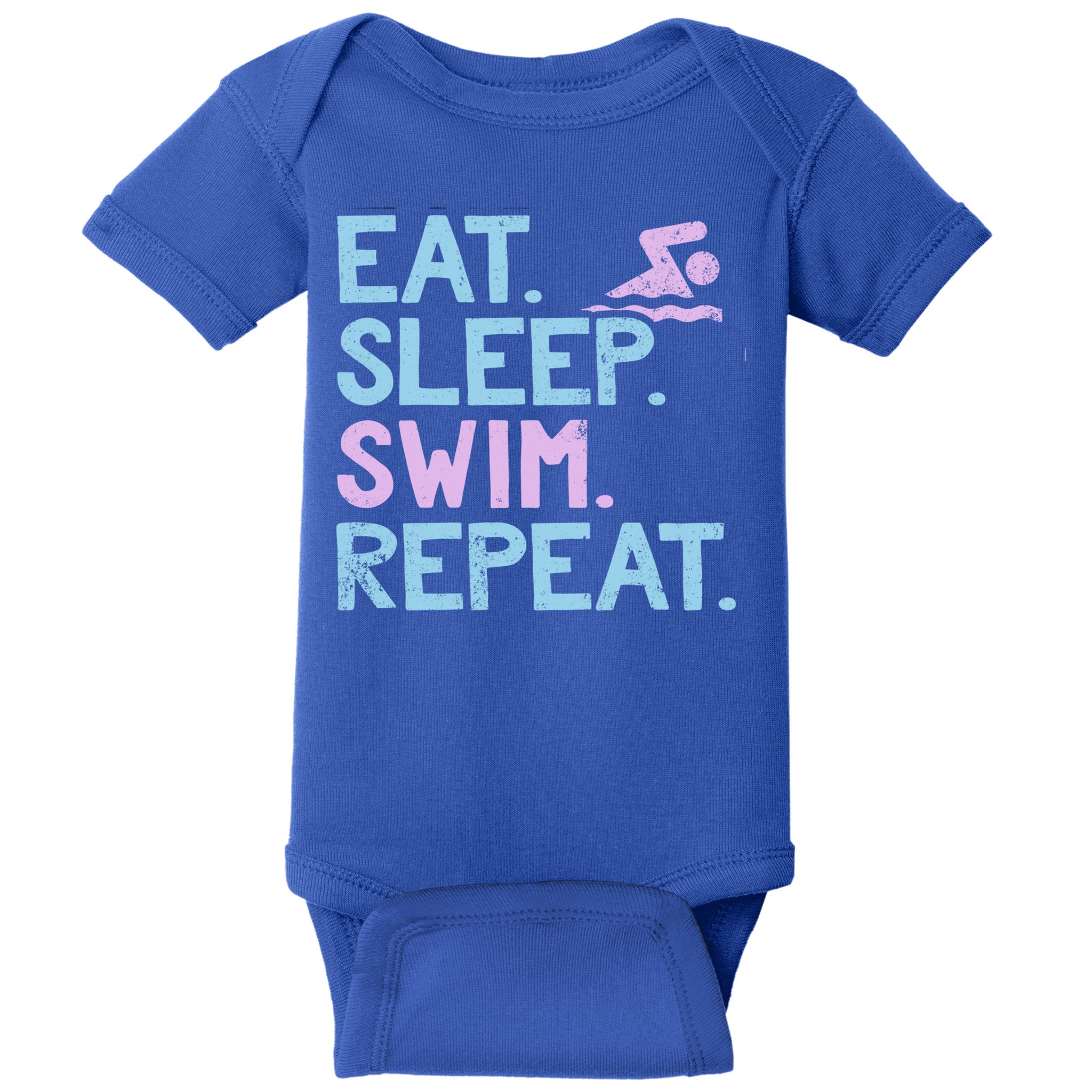 Eat Sleep Swim Repeat Swimmer Gift Baby Bodysuit