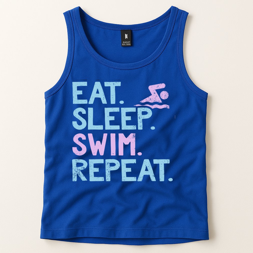 Eat Sleep Swim Repeat Swimmer Gift Tank Top