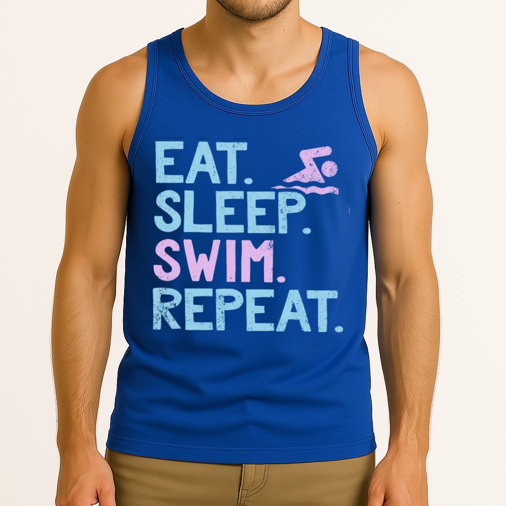 Eat Sleep Swim Repeat Swimmer Gift Tank Top