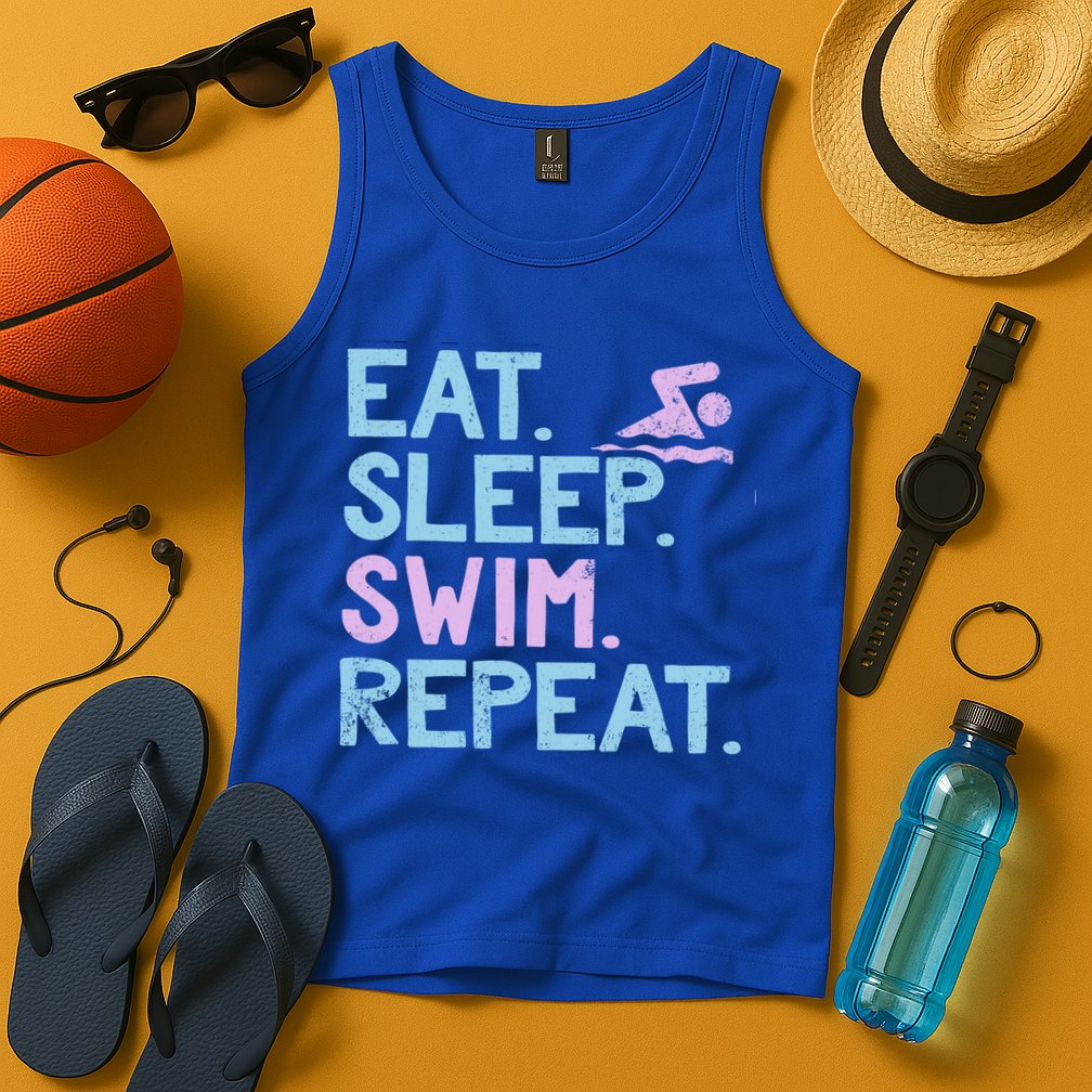 Eat Sleep Swim Repeat Swimmer Gift Tank Top