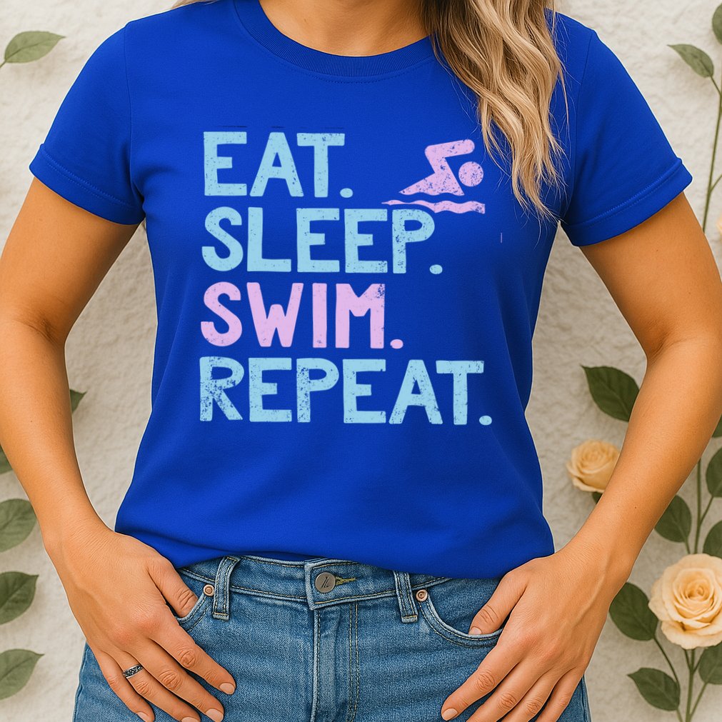 Eat Sleep Swim Repeat Swimmer Gift Womens T-Shirt