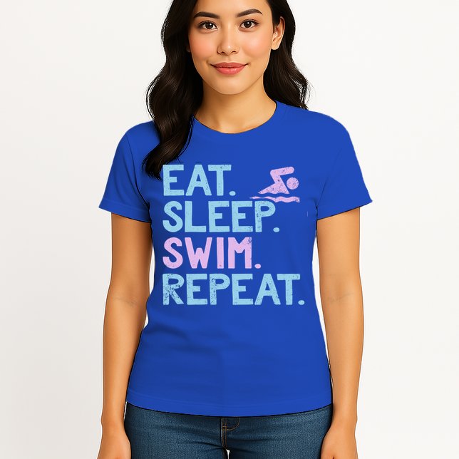 Eat Sleep Swim Repeat Swimmer Gift Womens T-Shirt