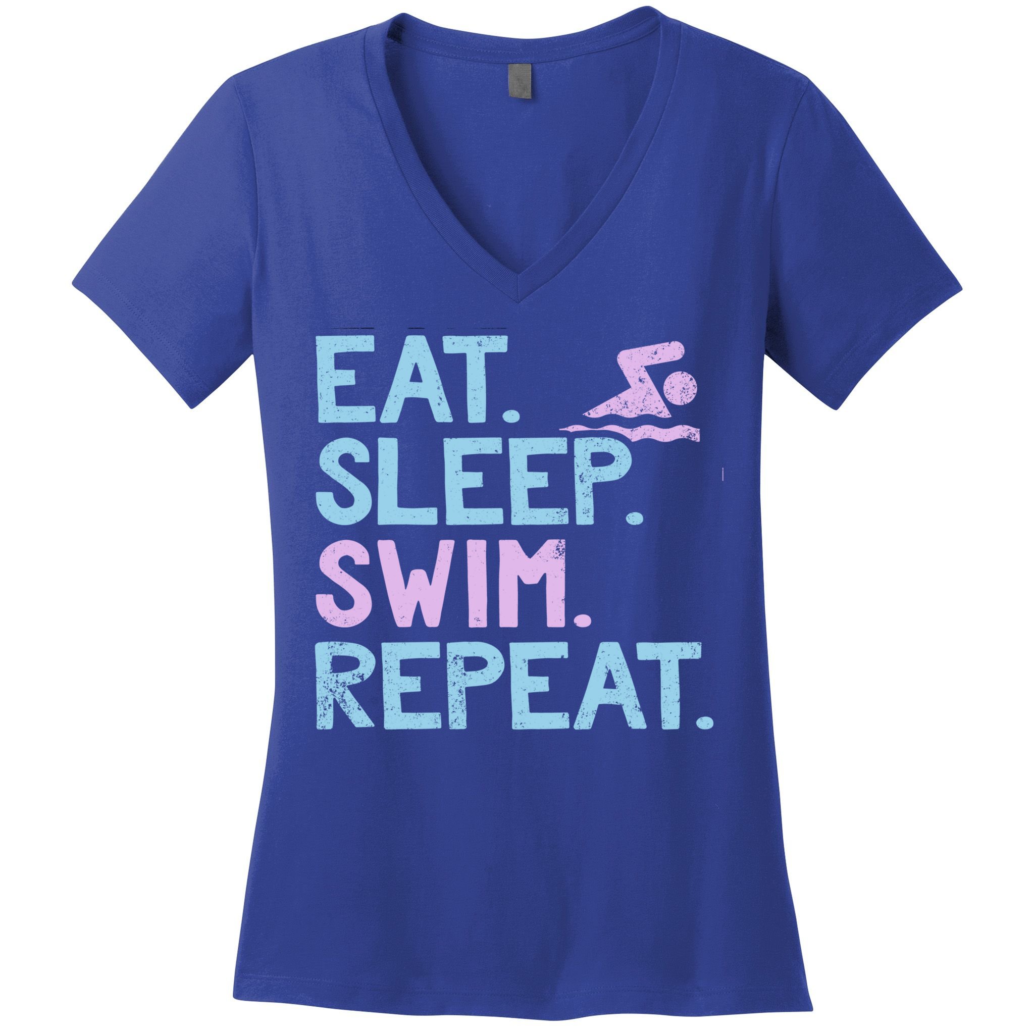 Eat Sleep Swim Repeat Swimmer Gift Women's V-Neck T-Shirt