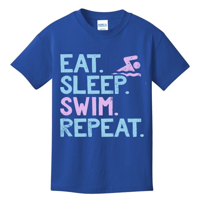 Eat Sleep Swim Repeat Swimmer Gift Kids T-Shirt