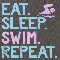 Eat Sleep Swim Repeat Swimmer Gift Cotton Canvas Backpack