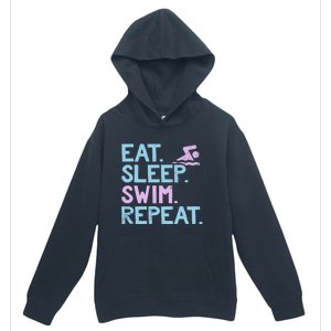 Eat Sleep Swim Repeat Swimmer Gift Urban Pullover Hoodie