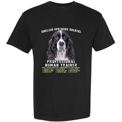 English Springer Spaniel Black Professional Human Trainer Garment-Dyed Heavyweight T-Shirt