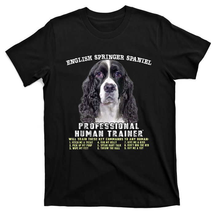 English Springer Spaniel Black Professional Human Trainer T-Shirt