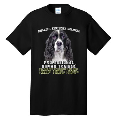 English Springer Spaniel Black Professional Human Trainer Tall T-Shirt