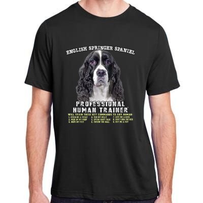 English Springer Spaniel Black Professional Human Trainer Adult ChromaSoft Performance T-Shirt