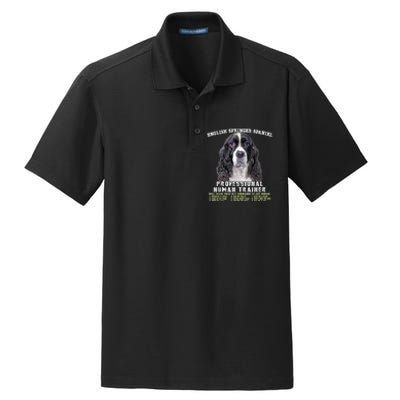 English Springer Spaniel Black Professional Human Trainer Dry Zone Grid Polo