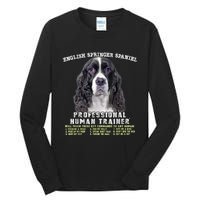 English Springer Spaniel Black Professional Human Trainer Tall Long Sleeve T-Shirt