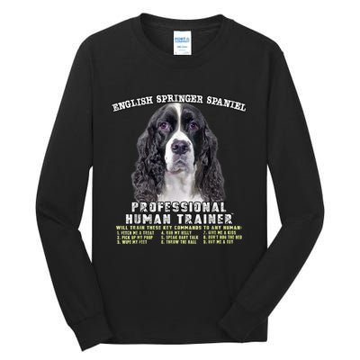 English Springer Spaniel Black Professional Human Trainer Tall Long Sleeve T-Shirt