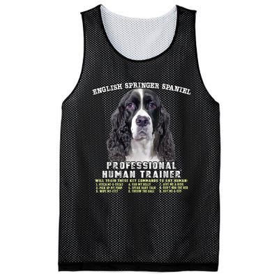 English Springer Spaniel Black Professional Human Trainer Mesh Reversible Basketball Jersey Tank