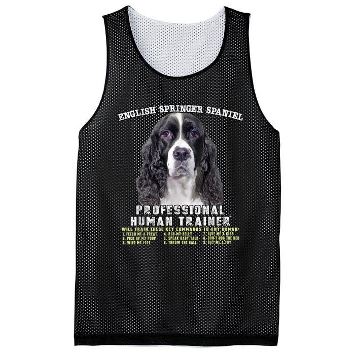 English Springer Spaniel Black Professional Human Trainer Mesh Reversible Basketball Jersey Tank