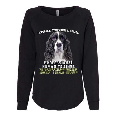 English Springer Spaniel Black Professional Human Trainer Womens California Wash Sweatshirt